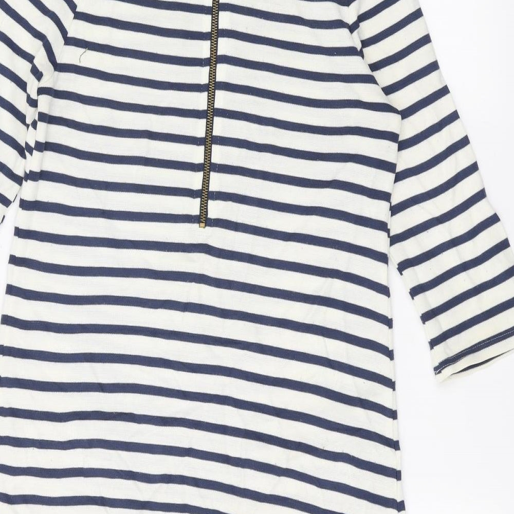 Topshop Womens White Striped  Pullover Jumper Size 8