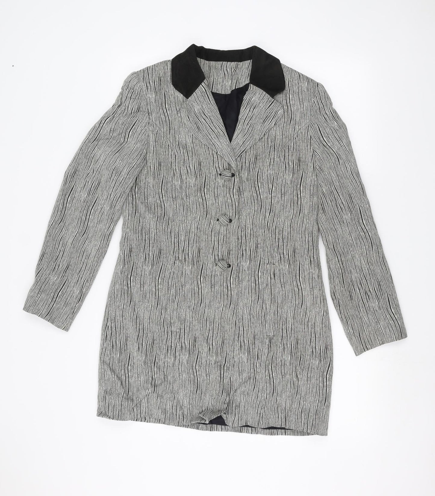 Gold Womens White Animal Print  Jacket  Size 10