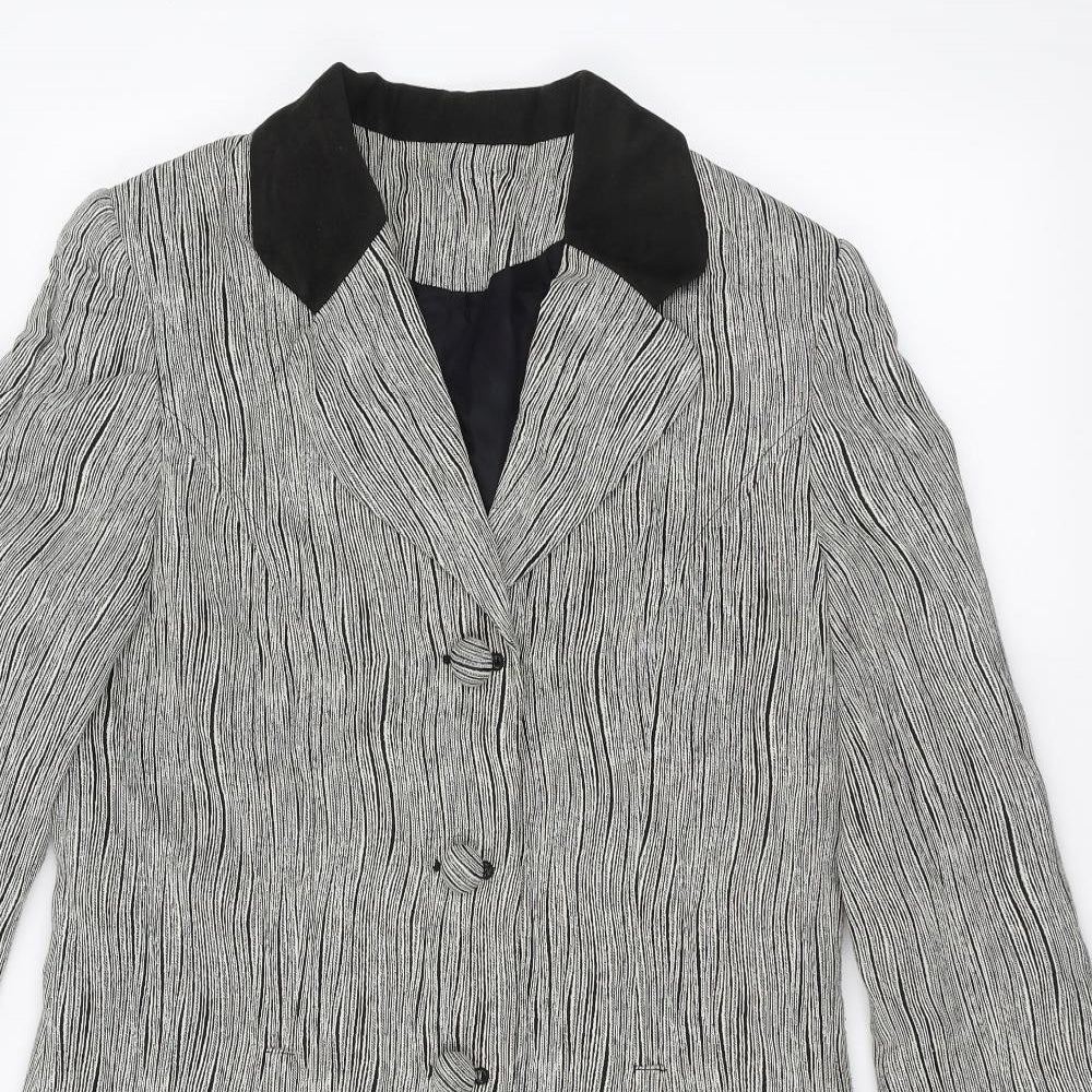 Gold Womens White Animal Print  Jacket  Size 10