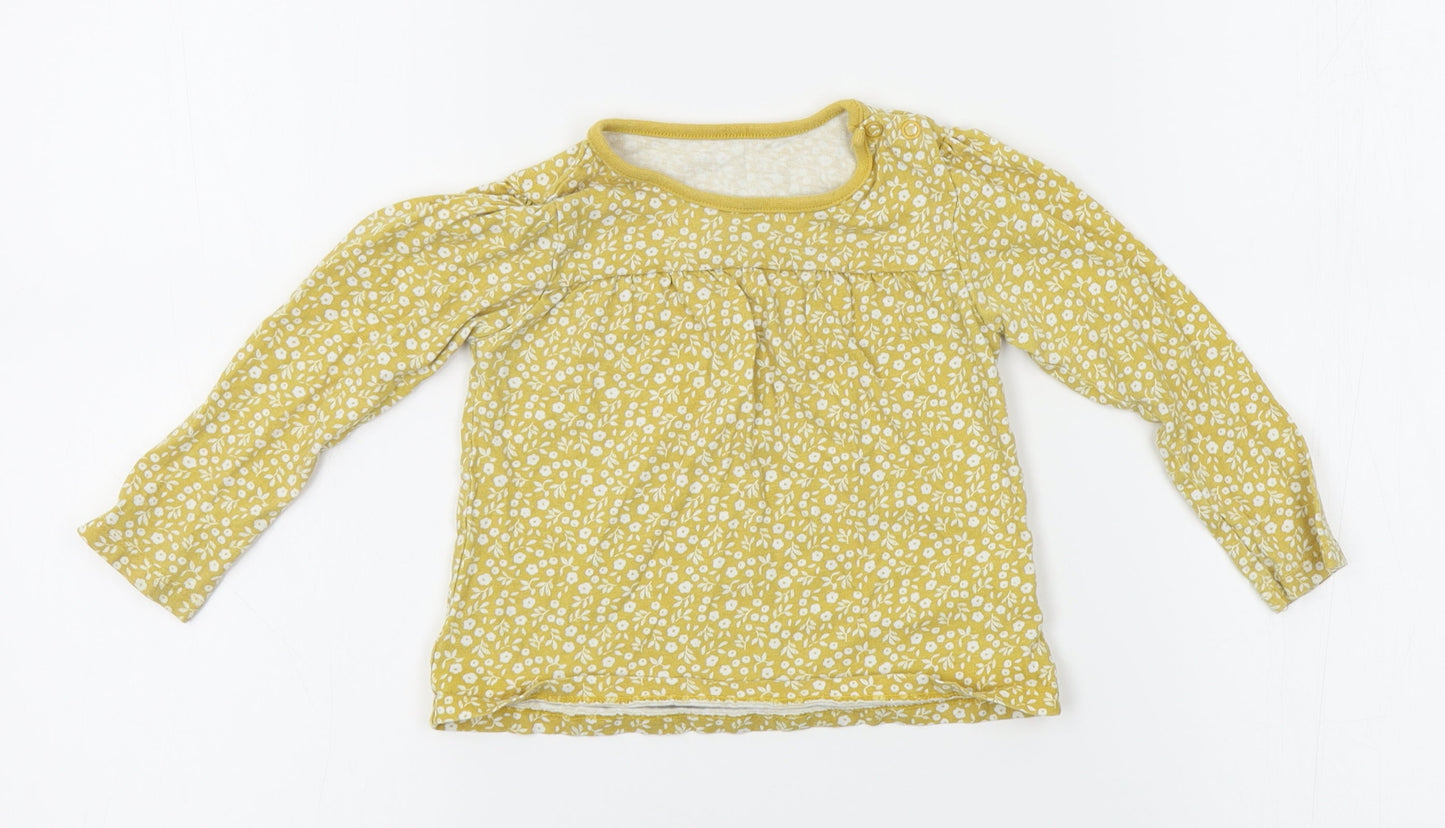 TU Girls Yellow Floral   Pyjama Top Size 12-18 Months