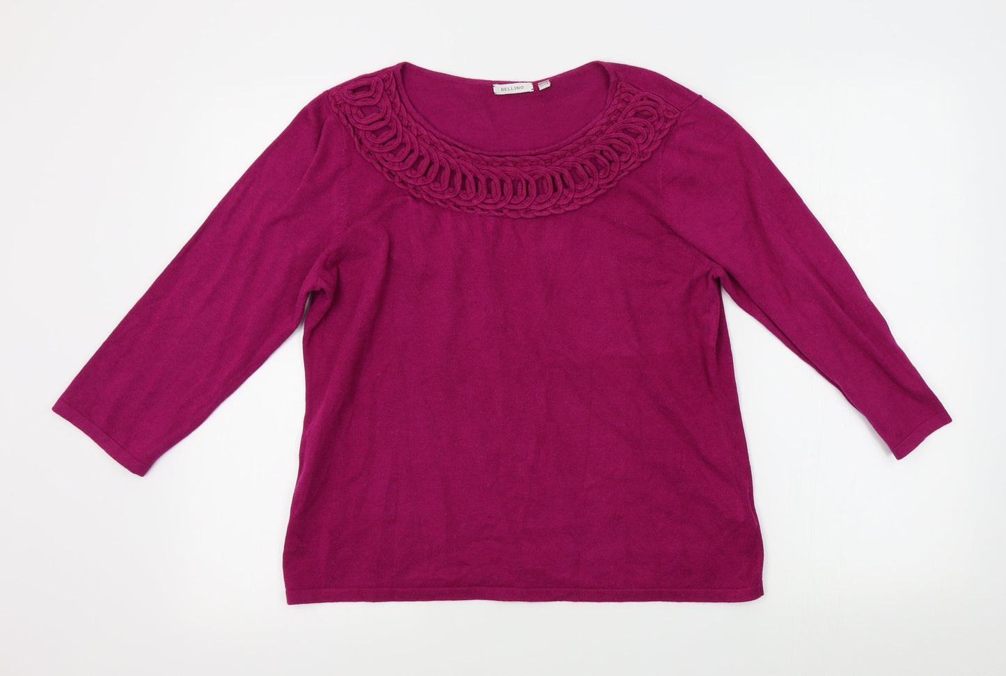 Bellino Womens Purple   Basic T-Shirt Size 12