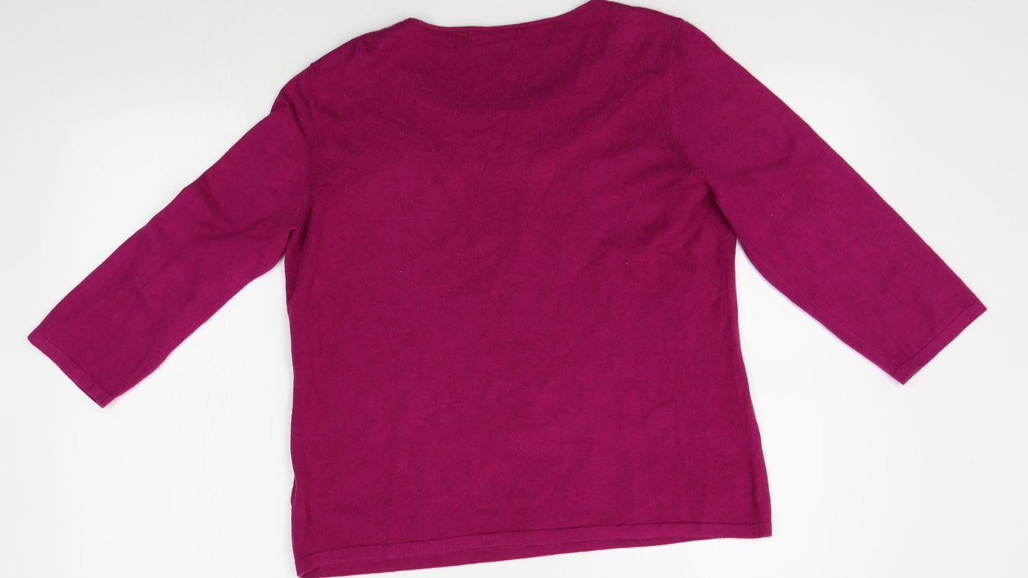 Bellino Womens Purple   Basic T-Shirt Size 12