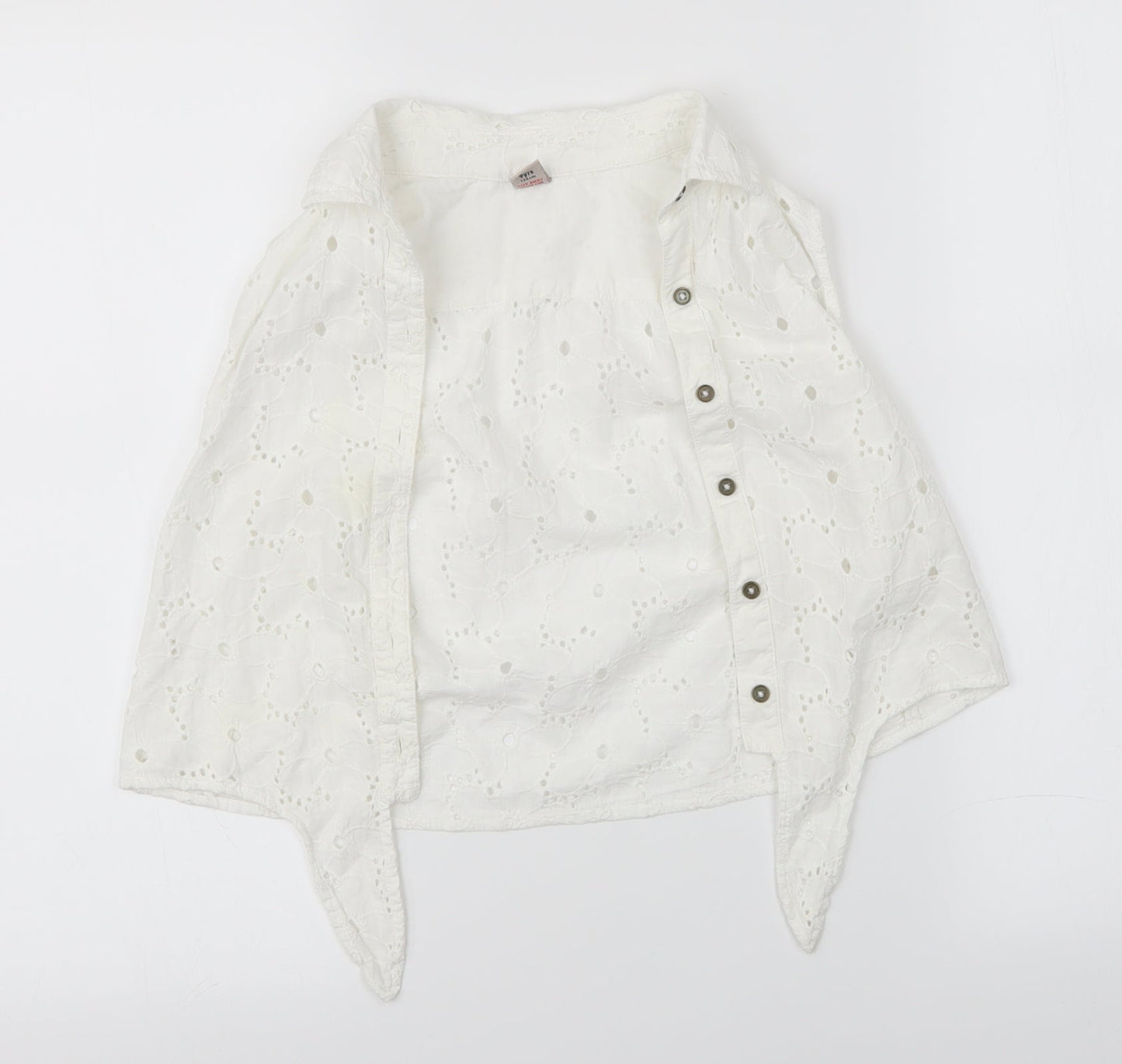 TU Girls White Floral  Vest Jumper Size 9 Years