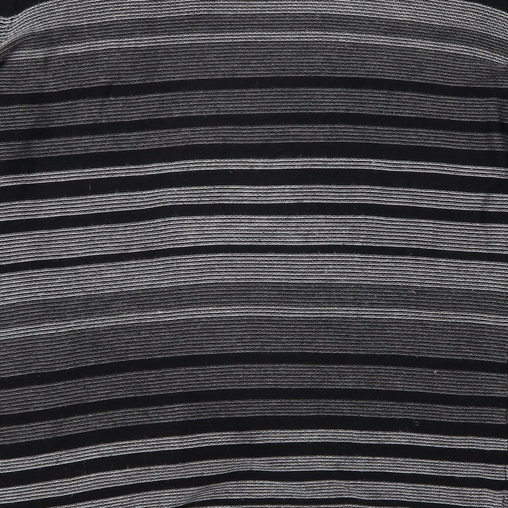 bm Collection Womens Grey Striped  Cardigan Jumper Size M