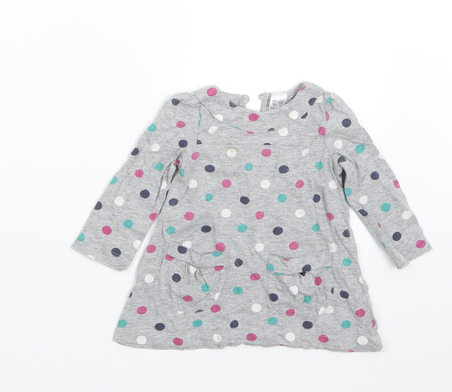 Mini Club Girls Grey Polka Dot  Basic T-Shirt Size 6-9 Months