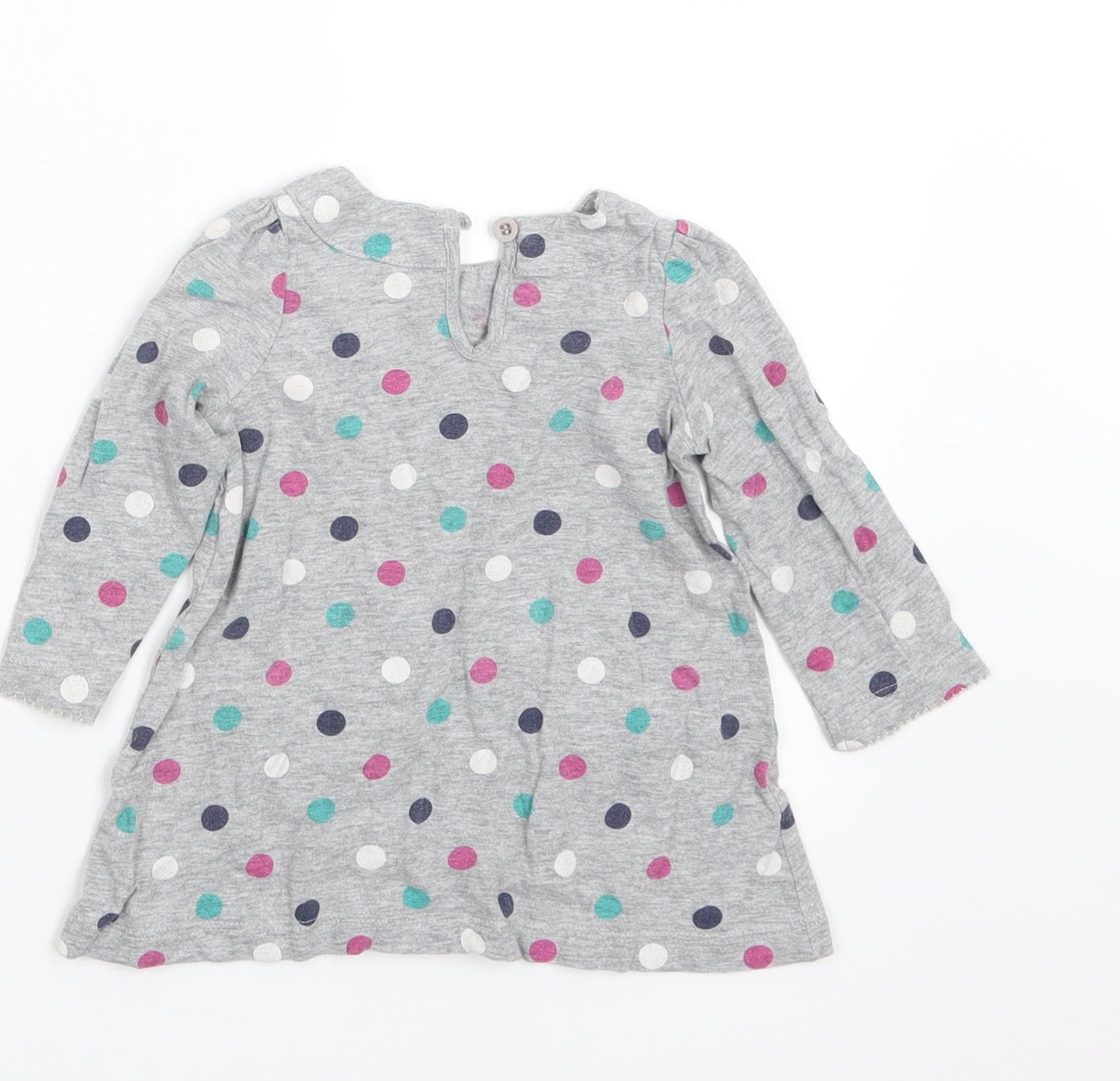 Mini Club Girls Grey Polka Dot  Basic T-Shirt Size 6-9 Months