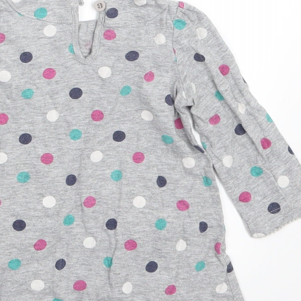 Mini Club Girls Grey Polka Dot  Basic T-Shirt Size 6-9 Months