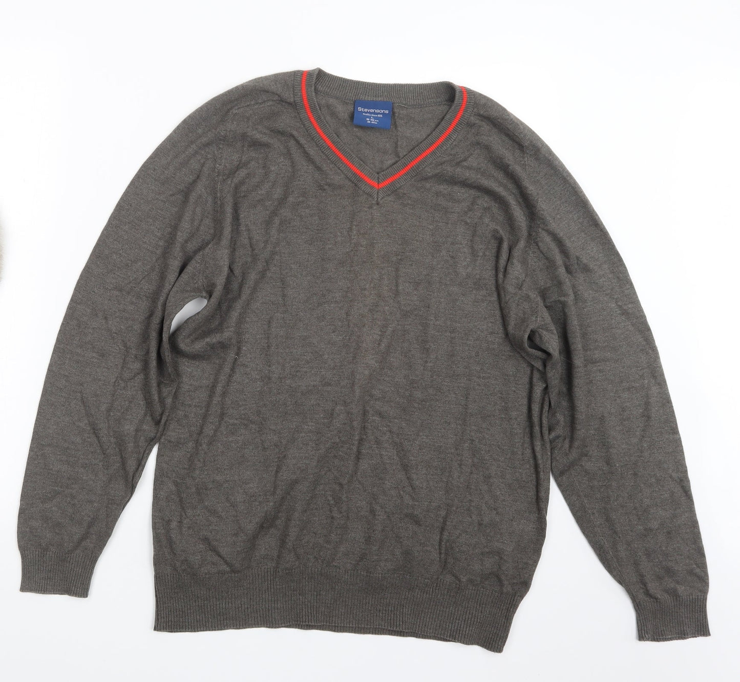 Stevensons Mens Brown  Knit Pullover Jumper Size L