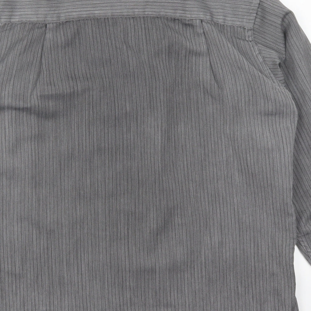 C&A Mens Grey Striped   Button-Up Size S