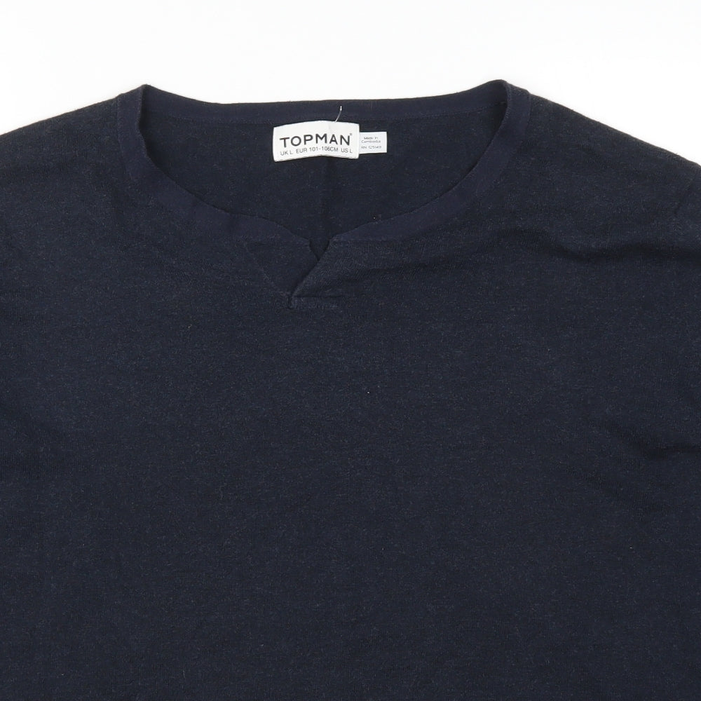 Topman Mens Blue   Pullover Jumper Size L