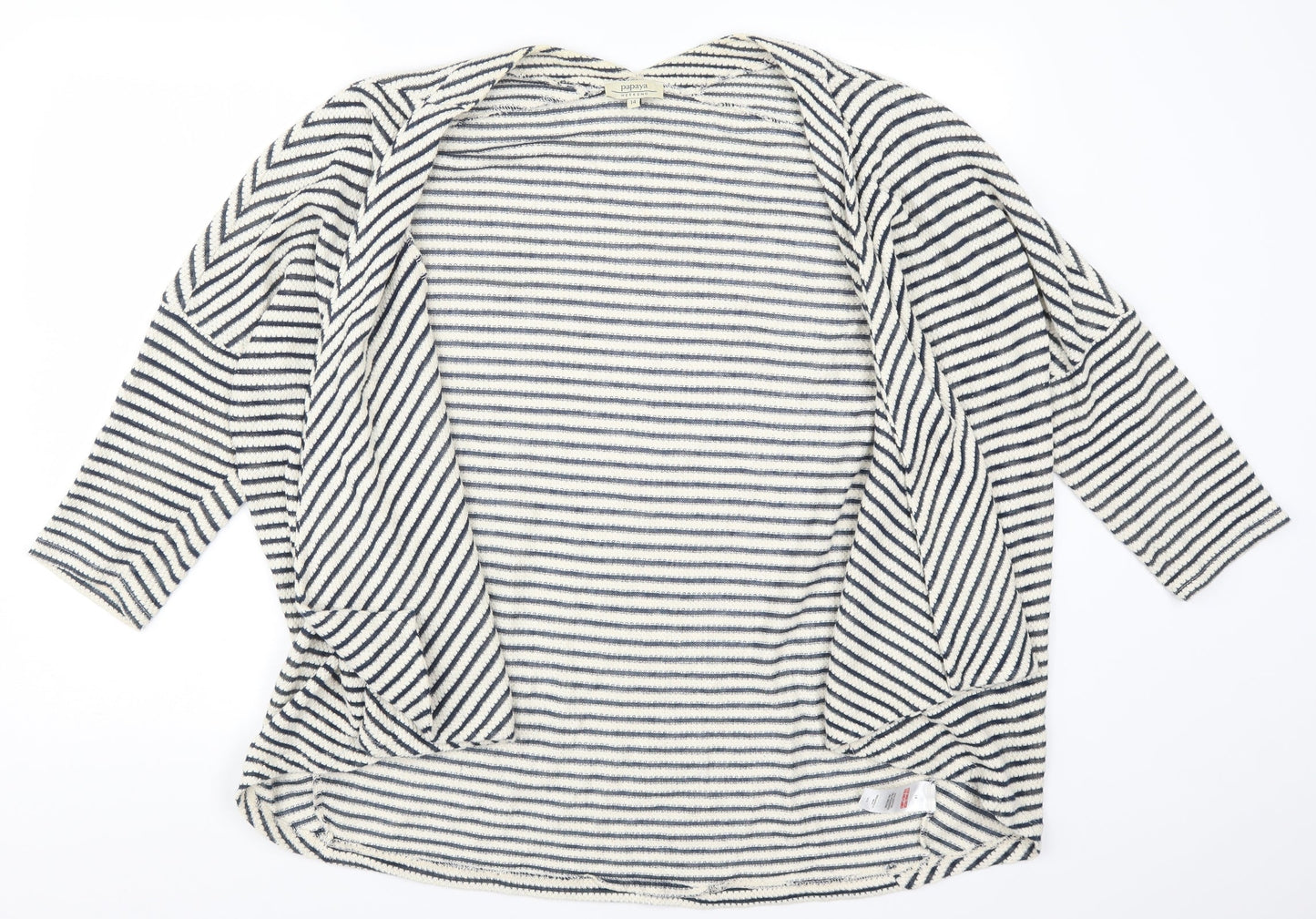 Papaya Womens Blue Striped  Cardigan Jumper Size 14