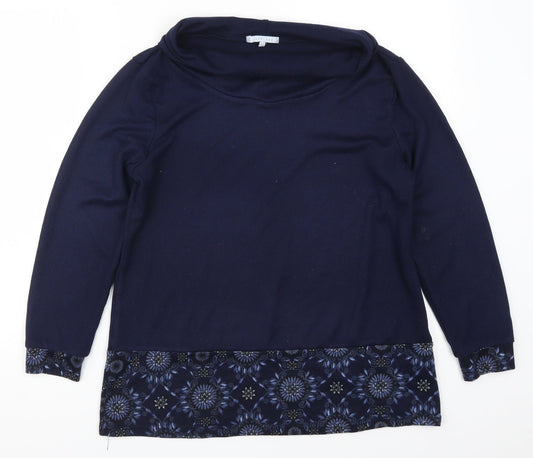 Lakeland Womens Blue Geometric  Pullover Jumper Size M