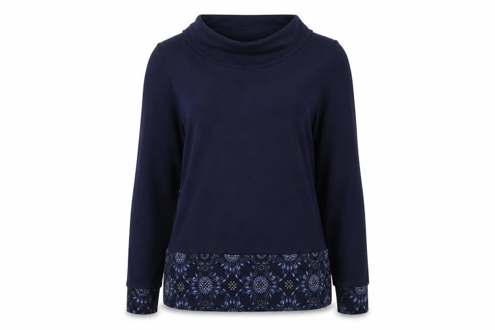 Womens UK M Regular Lakeland Blue Pullover Tight-Knit