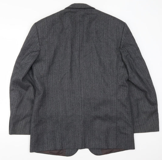 David Kerr Mens Green Herringbone  Jacket Suit Jacket Size 42