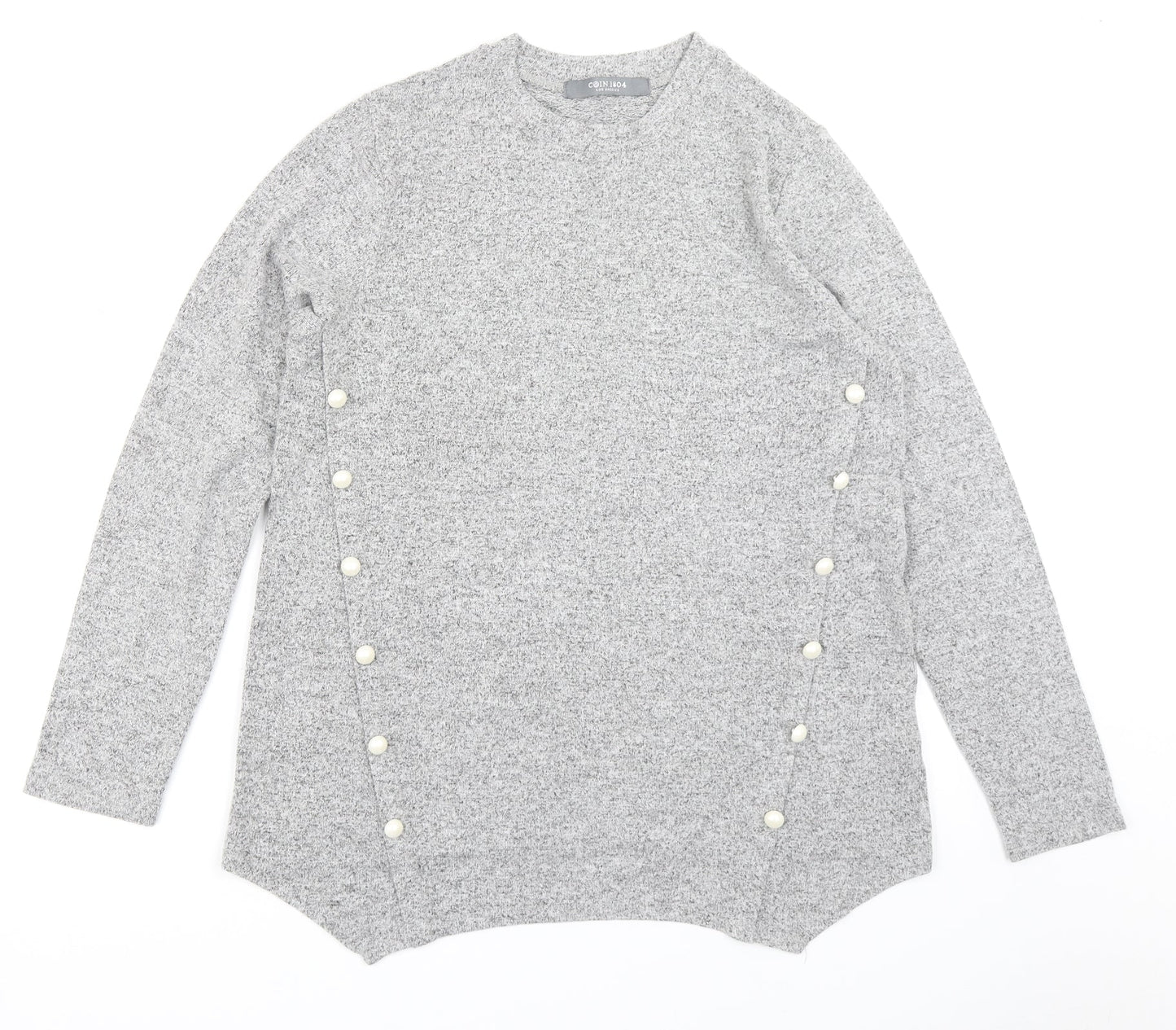 COIN 1804 Womens Grey  Knit Pullover Jumper Size M