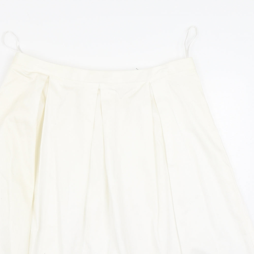 F&F Womens White   Pleated Skirt Size 14