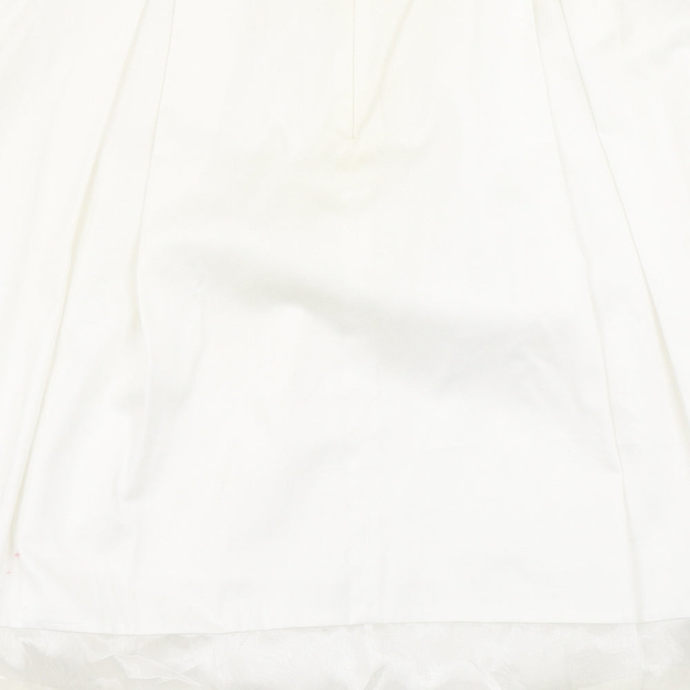 F&F Womens White   Pleated Skirt Size 14