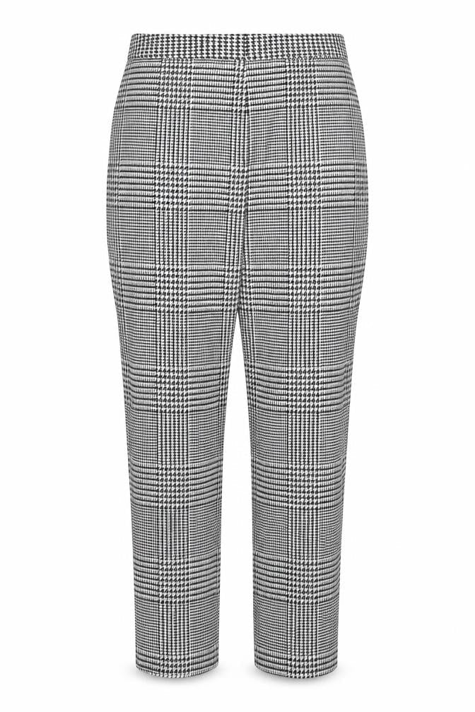 M&S Womens White Herringbone  Trousers  Size 14 L27 in