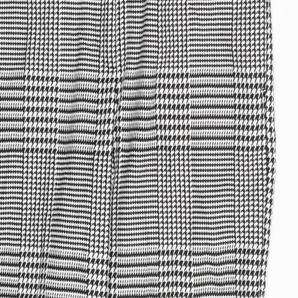 M&S Womens White Herringbone  Trousers  Size 14 L27 in