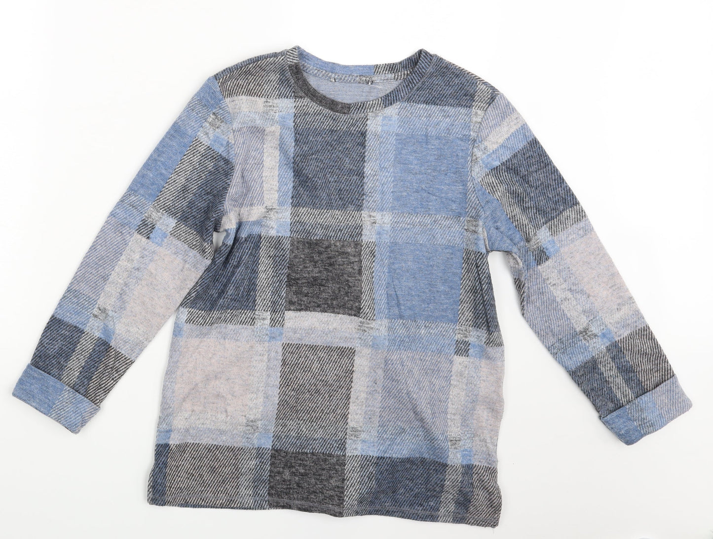 M&S Womens Multicoloured Check  Pullover Jumper Size 10