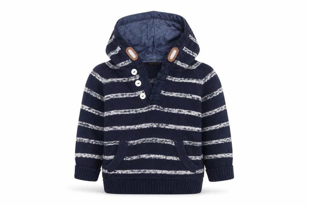 Front view of Next boys’ blue striped jumper one size