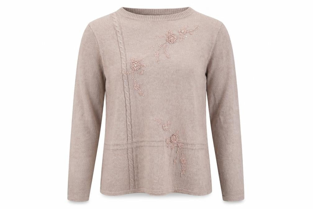 Fay Louise Womens Pink Floral  Pullover Jumper Size M