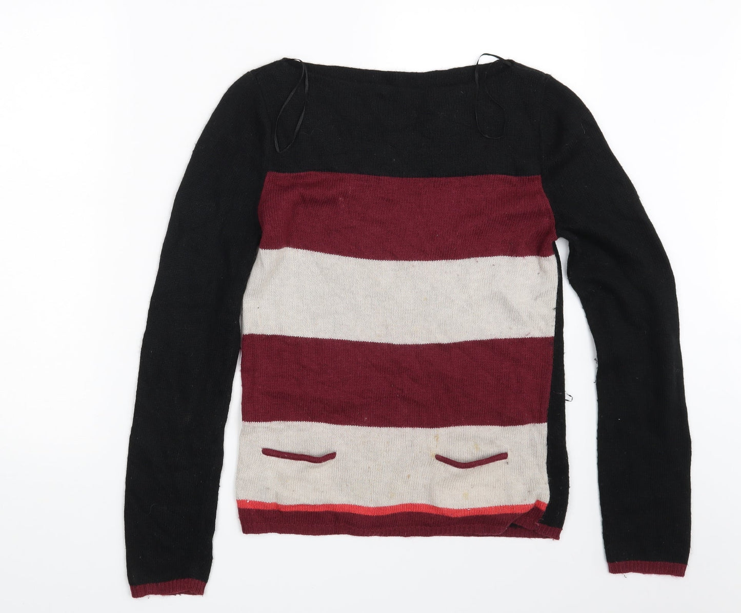 Topshop Womens Multicoloured Striped  Pullover Jumper Size 10