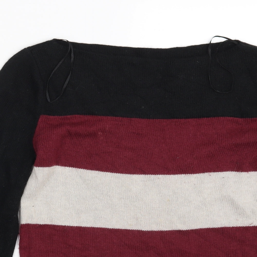 Topshop Womens Multicoloured Striped  Pullover Jumper Size 10