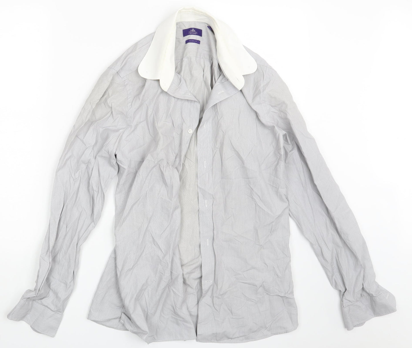 NEXT Mens Grey    Button-Up Size 15.5
