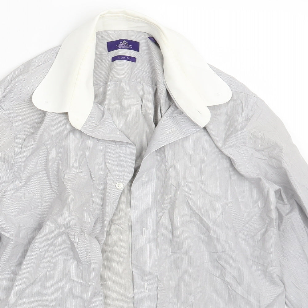 NEXT Mens Grey    Button-Up Size 15.5