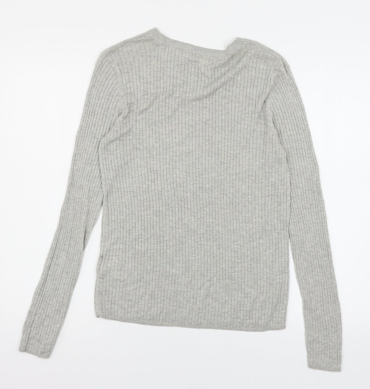 H&M Womens Grey  Knit Pullover Jumper Size M