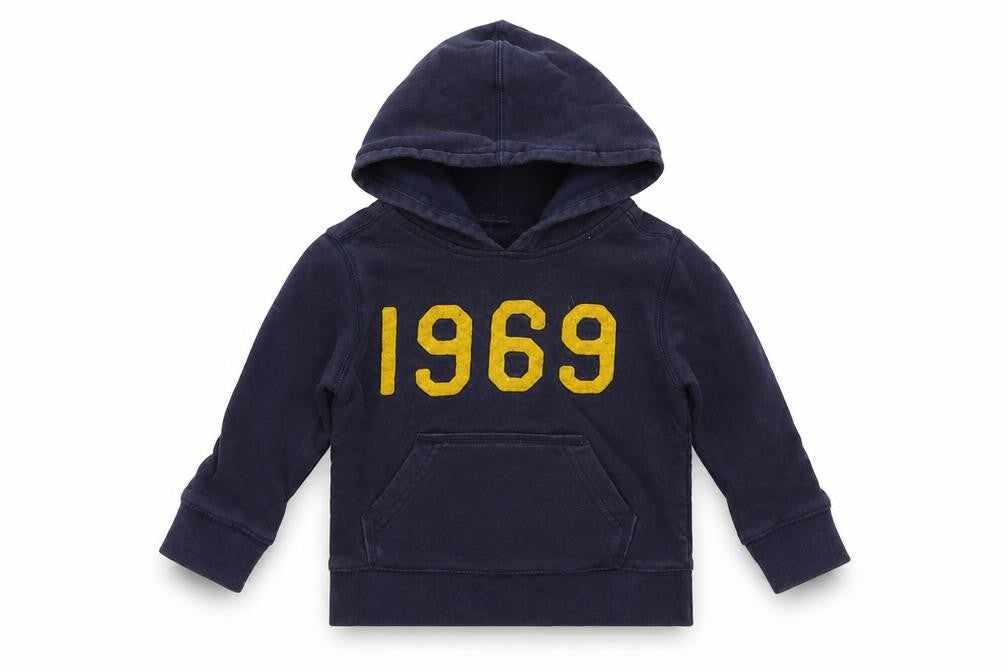 Gap Boys Blue  Jersey Pullover Hoodie Size 3 Years  - 1969