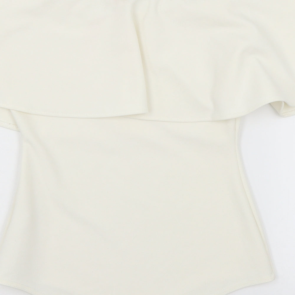 Misspap Womens White  Jersey Bodysuit One-Piece Size 8
