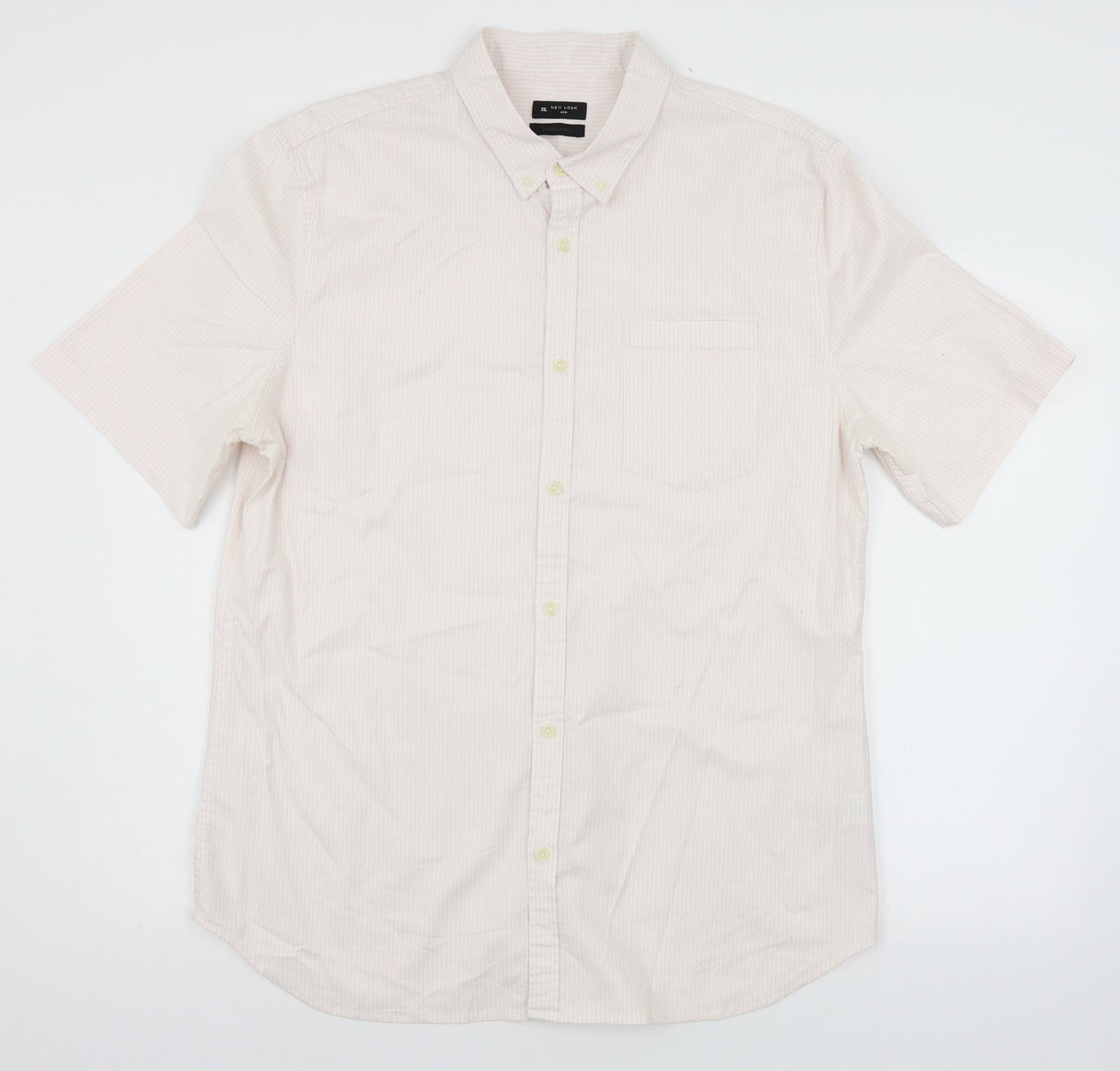 New Look Mens Pink Striped   Button-Up Size 2XL