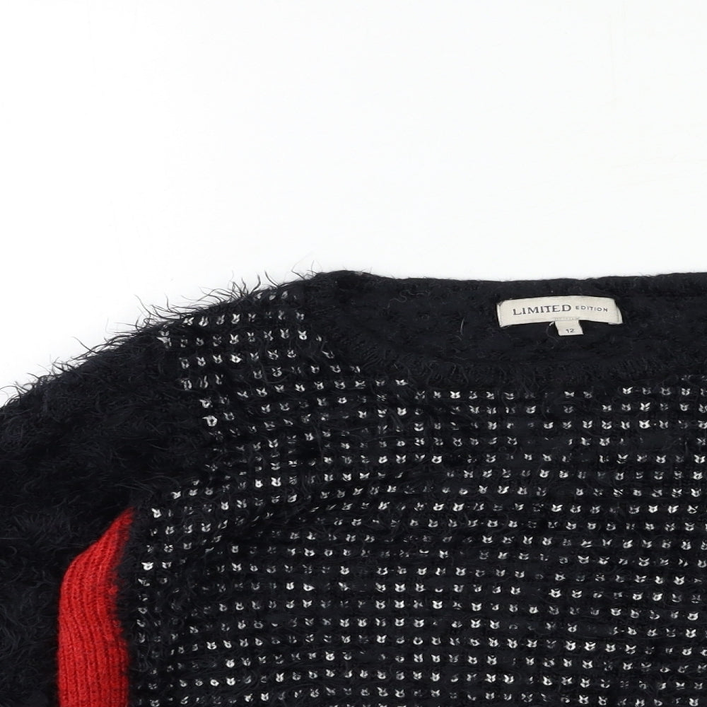 Marks and Spencer Womens Black  Knit Pullover Jumper Size 12