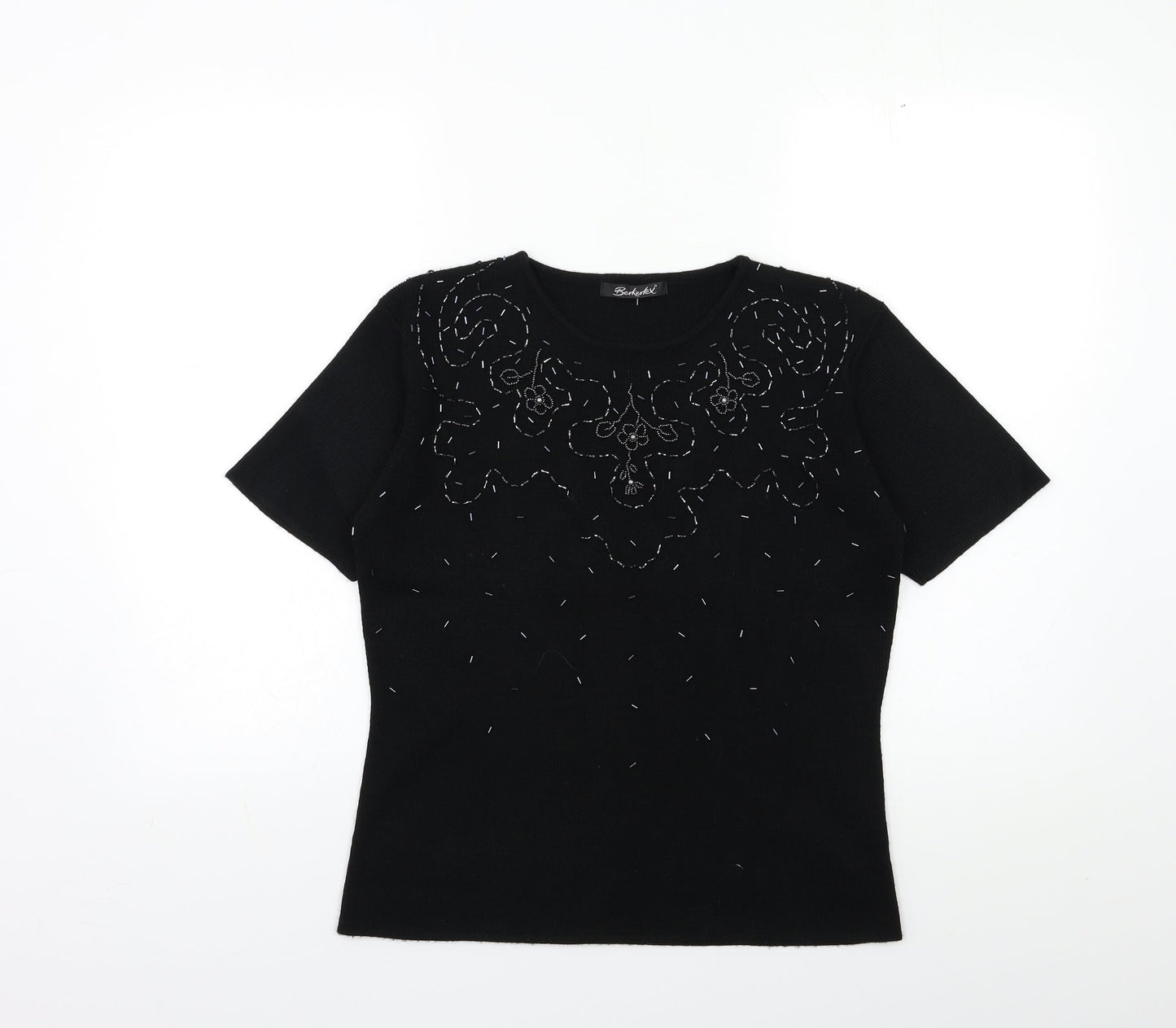 Berkertex Womens Black  Knit Pullover Jumper Size 10