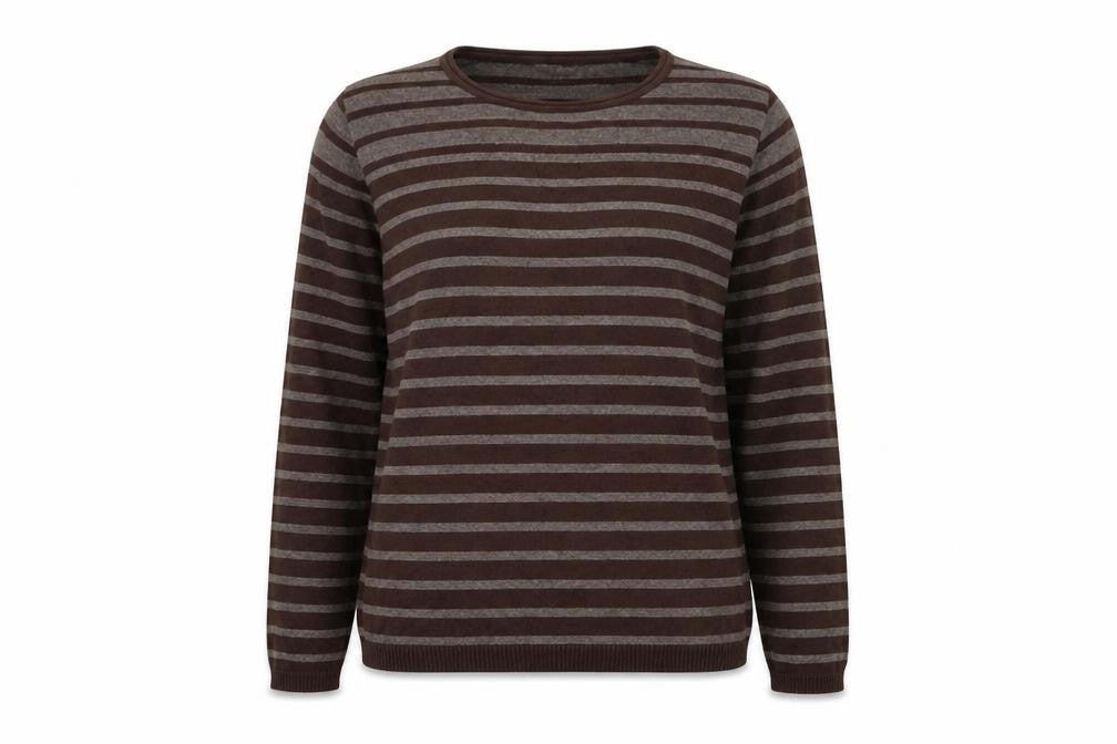 Stooker Womens Brown Striped  Pullover Jumper Size 14