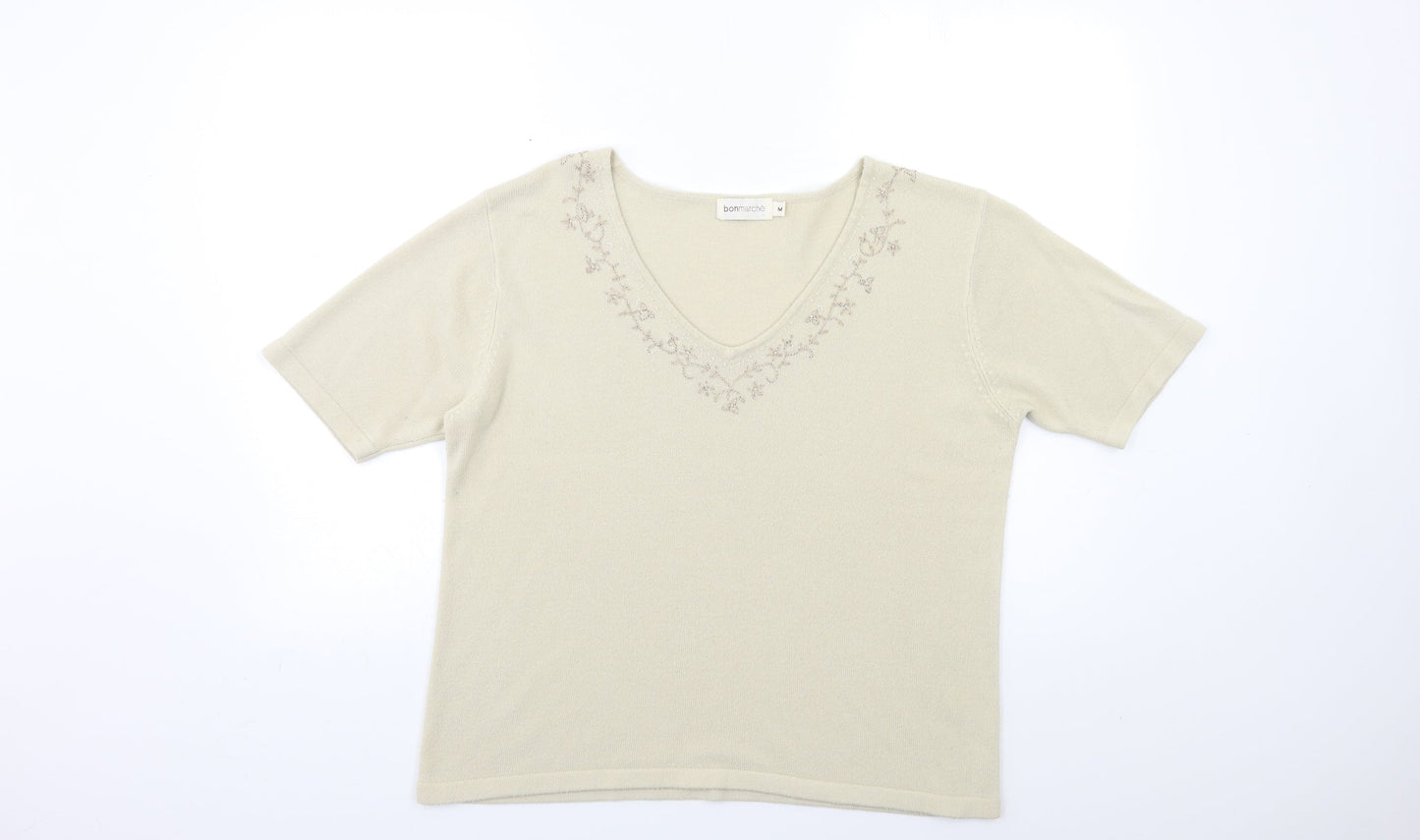 Bonmarché Womens Beige  Knit Pullover Jumper Size M