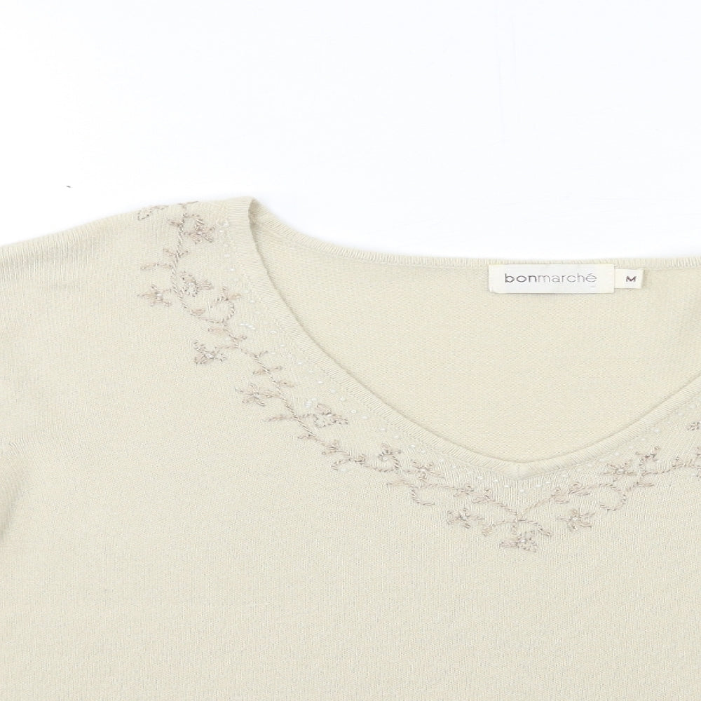 Bonmarché Womens Beige  Knit Pullover Jumper Size M
