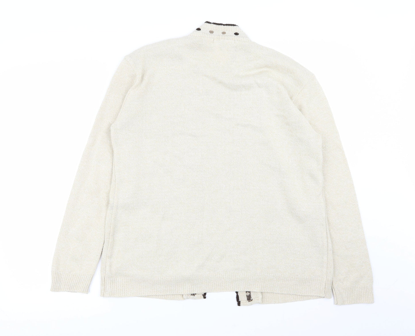 pure fashion Womens Beige Polka Dot  Cardigan Jumper Size M