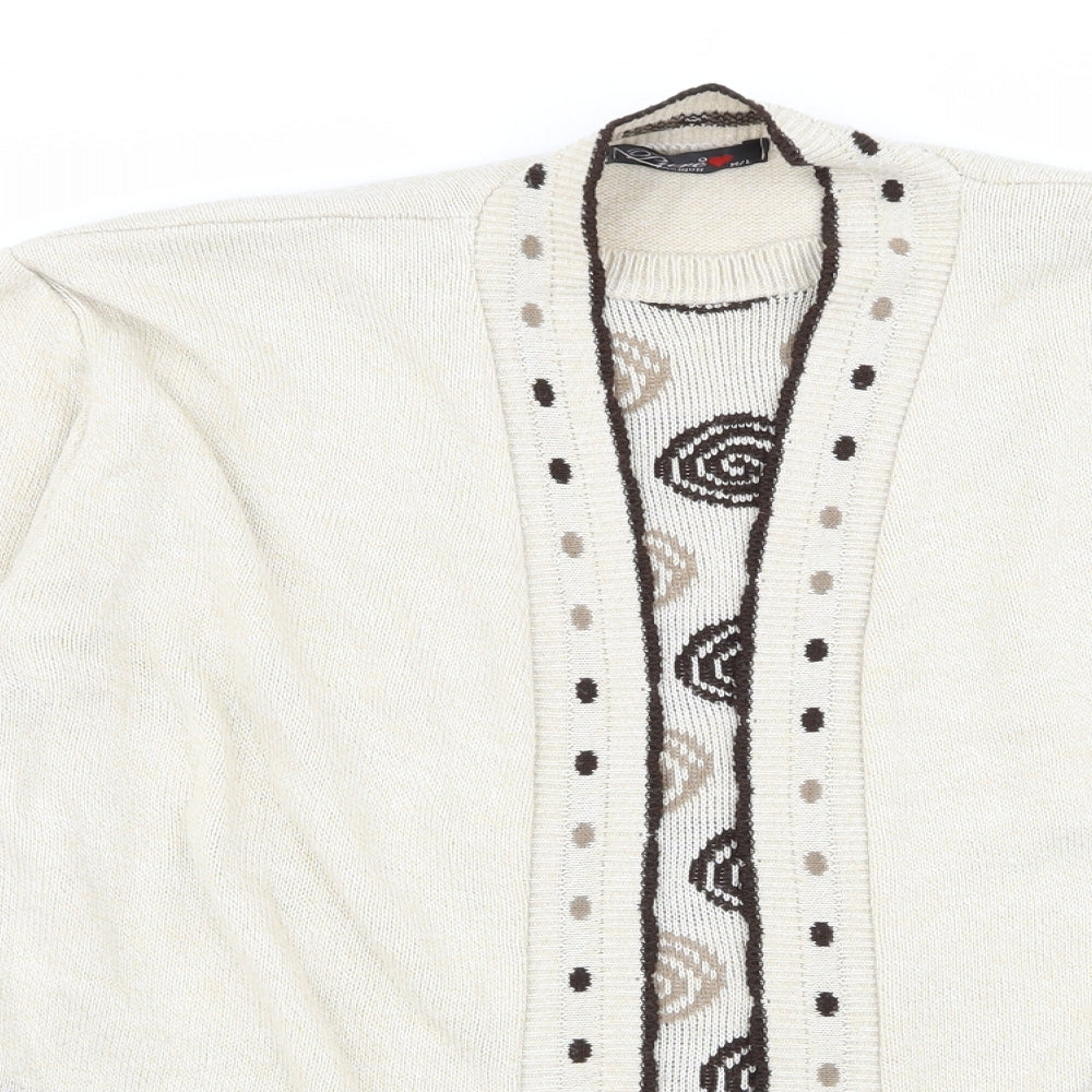 pure fashion Womens Beige Polka Dot  Cardigan Jumper Size M