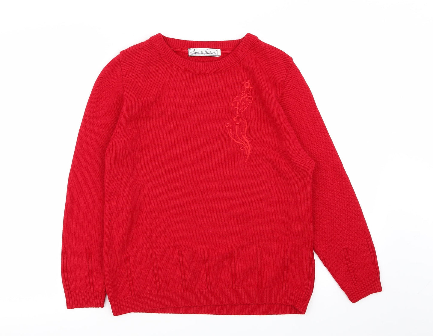 Pure & Natural Womens Red   Pullover Jumper Size M