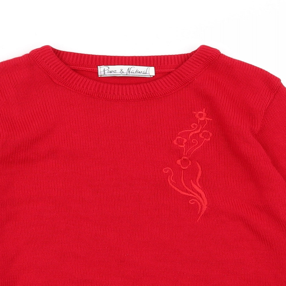 Pure & Natural Womens Red   Pullover Jumper Size M