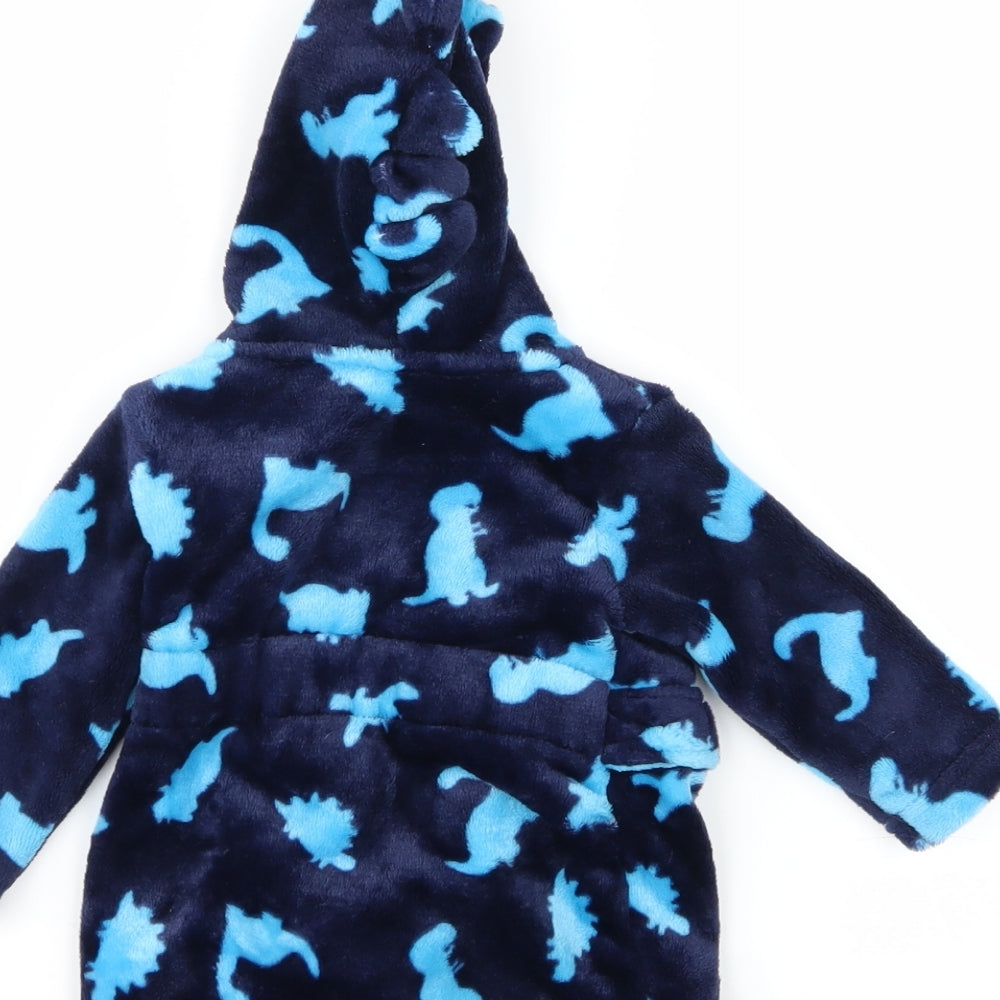 Asda George Boys Black Animal Print  Babydoll Robe Size 3-6 Months