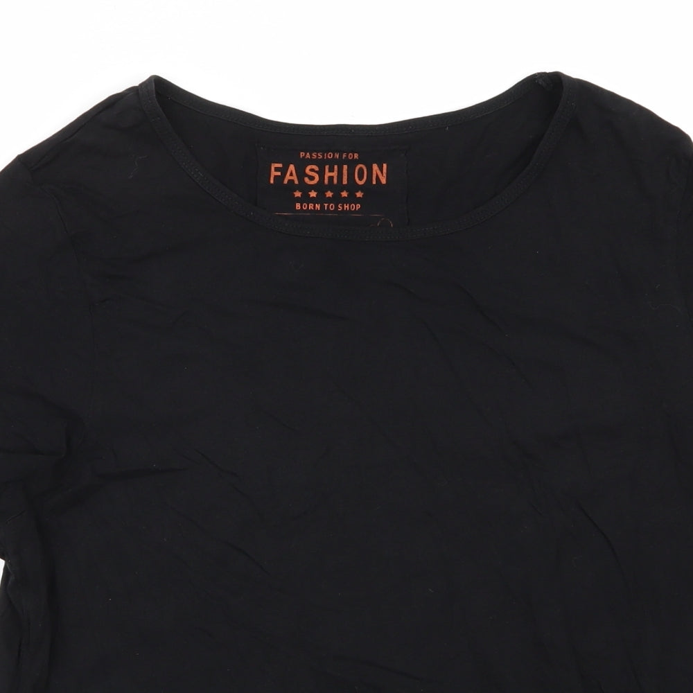 Fashion Womens Black   Basic T-Shirt Size 16