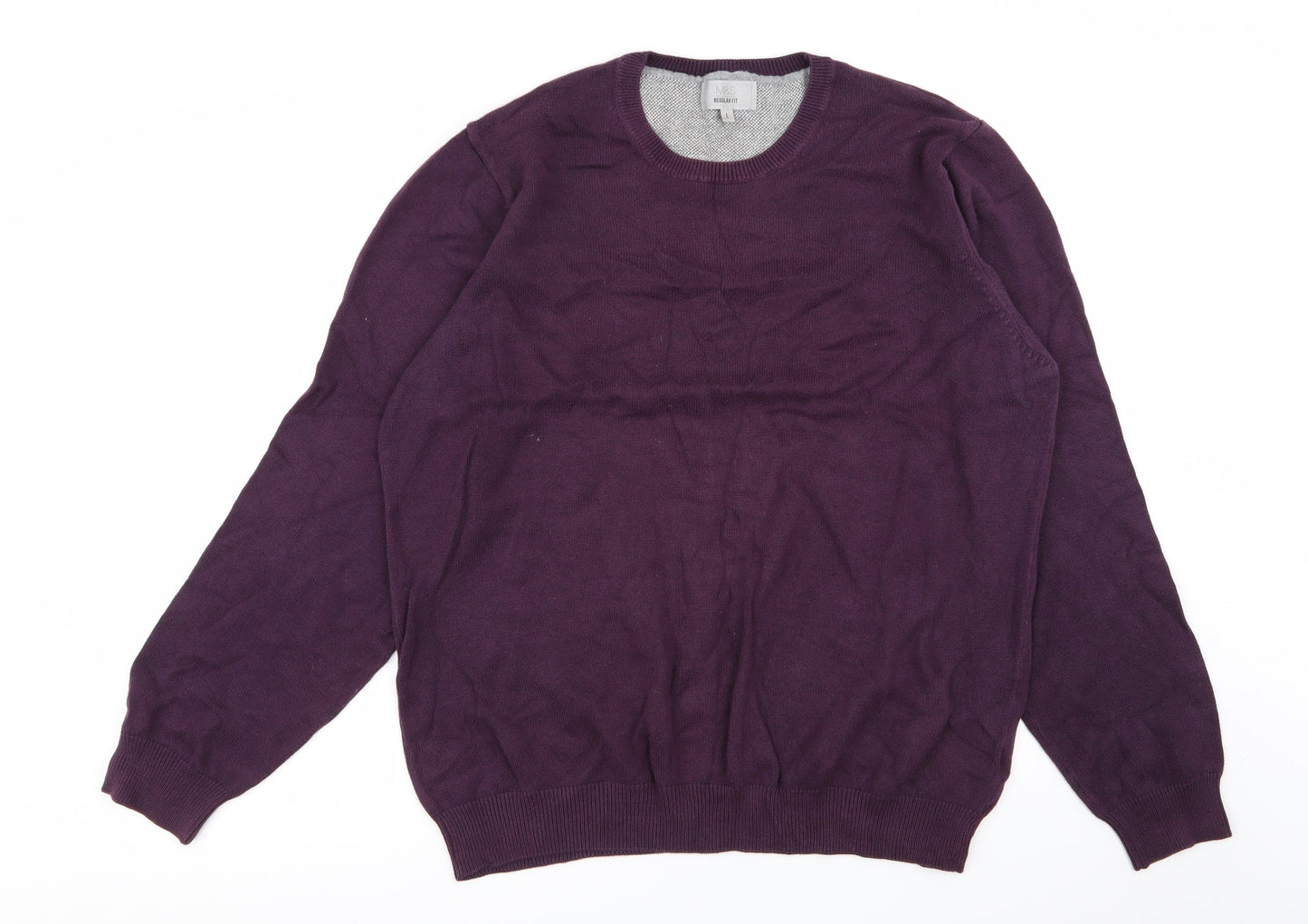 M&S Mens Purple   Pullover Jumper Size L