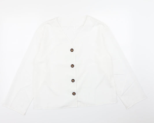 Preworn Womens White   Basic Button-Up Size L