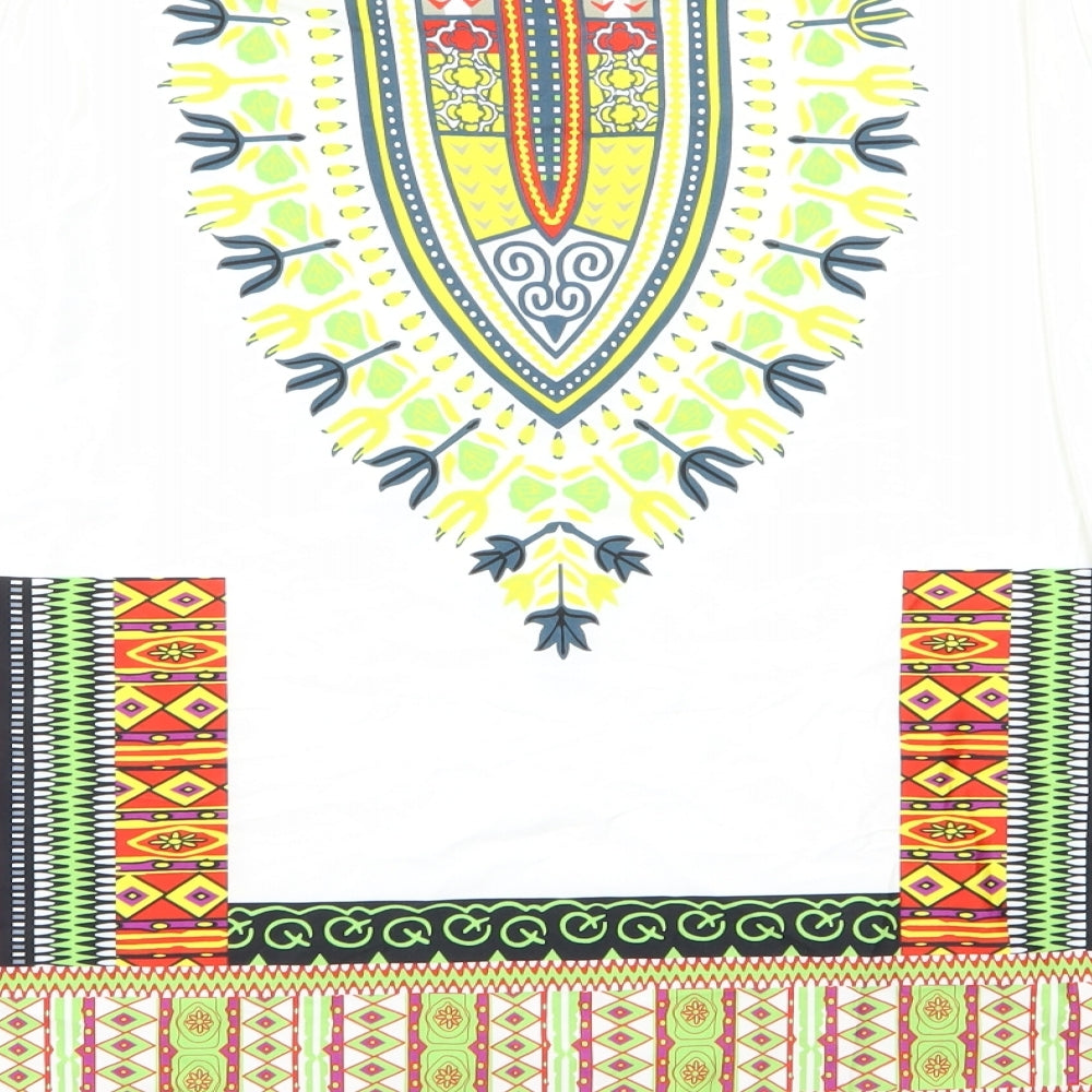 Preworn Womens Multicoloured Geometric  Basic T-Shirt Size M