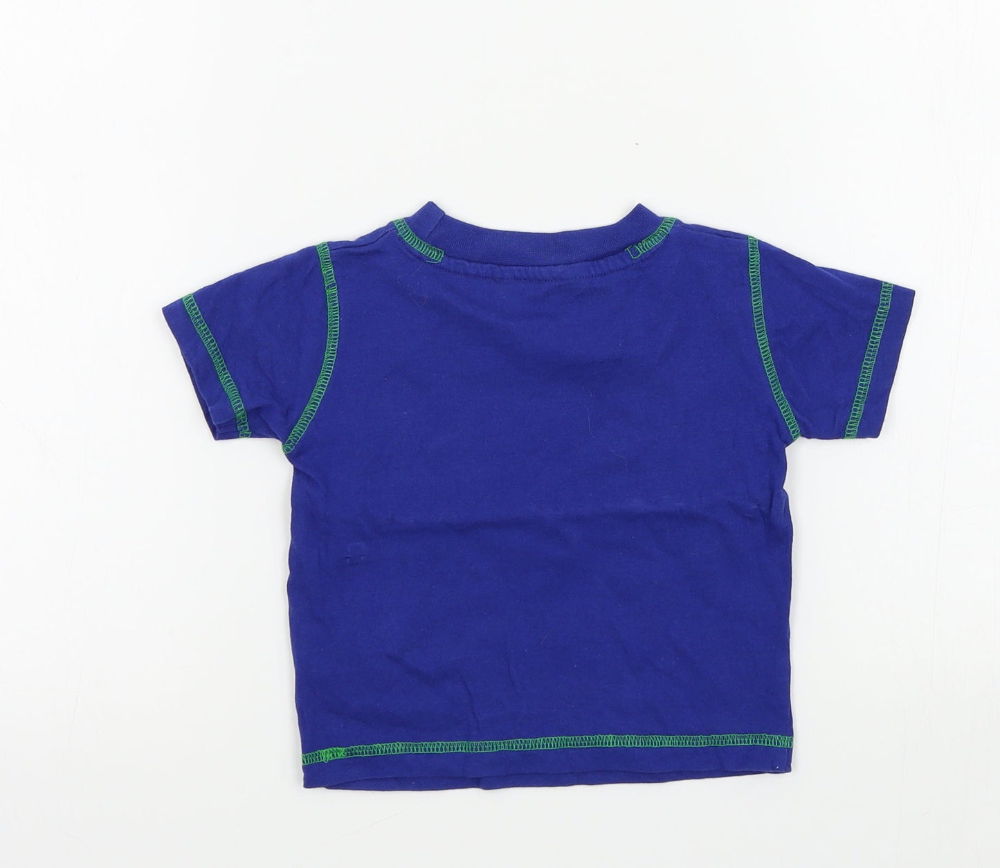animal crazy Boys Blue Colourblock  Basic T-Shirt Size 18-24 Months