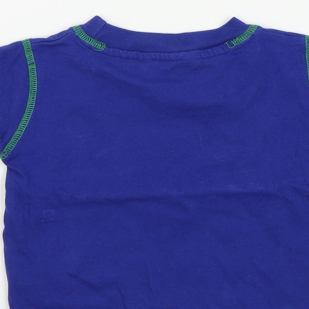 animal crazy Boys Blue Colourblock  Basic T-Shirt Size 18-24 Months
